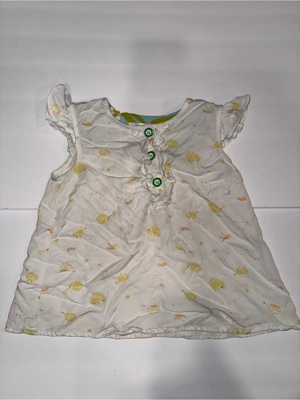 Matilda Jane Kids White & Yellow Ruffle Henley Top